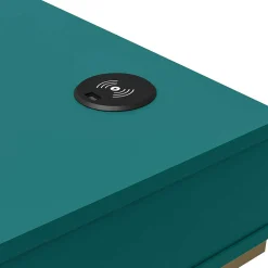 Designer Schreibtisch in Petrol und Messing - Belego