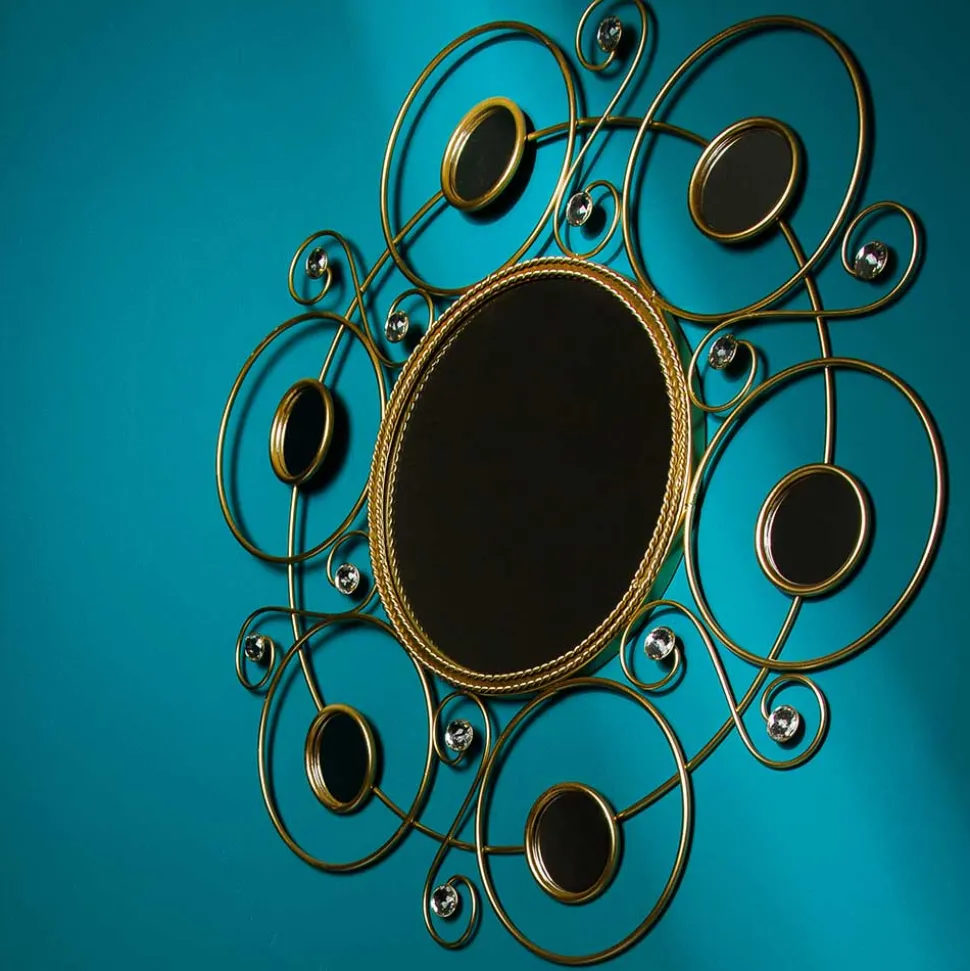 Designer Spiegel aus Metall in Gold - Vurian