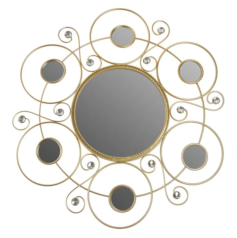 Designer Spiegel aus Metall in Gold - Vurian