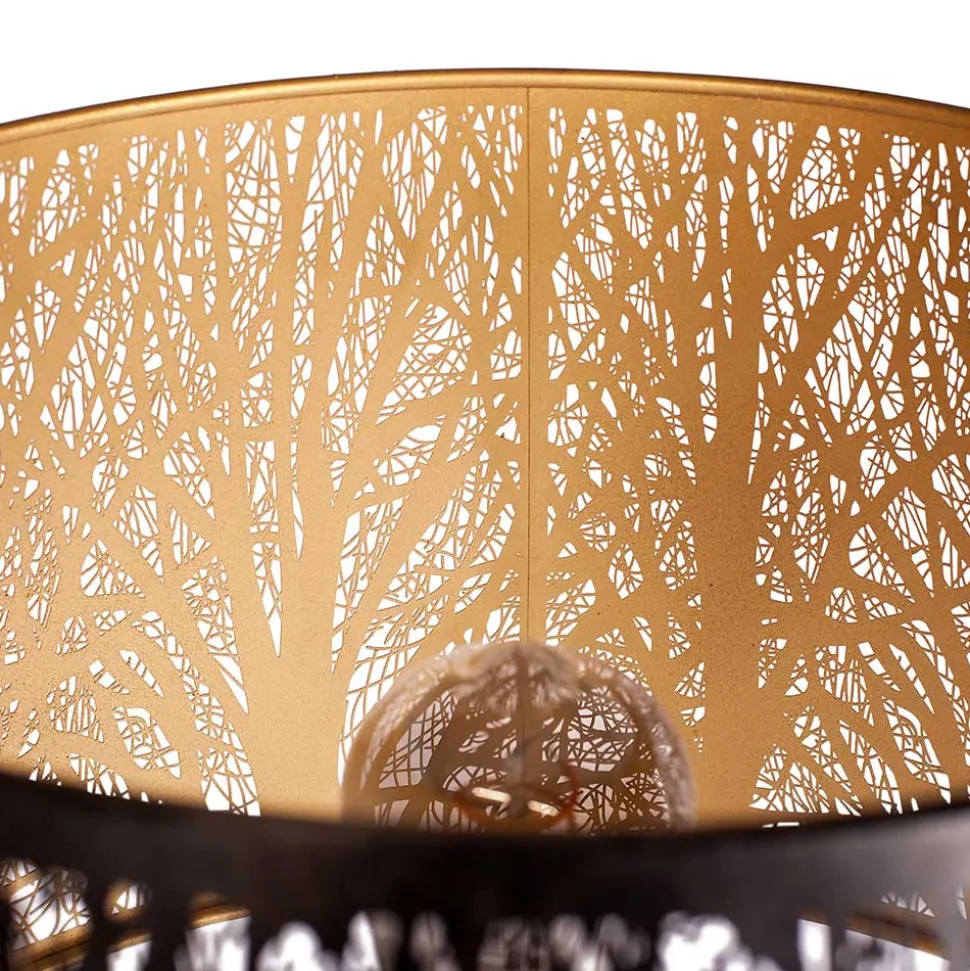 Designer Stehlampe in Schwarz & Messingfarben - Milana