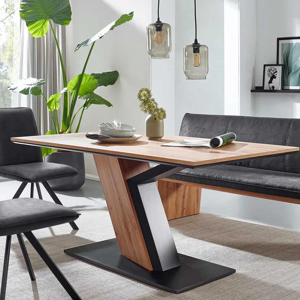 Designer Säulentisch in Wildeiche NB - Craig