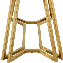 Designer Tisch mit Glasplatte in Marmor Optik - Mooney