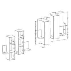 Designer TV Anbauwand in Betonoptik - Venatio (dreiteilig)