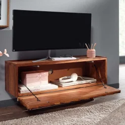 Designer TV Board aus Sheesham Massivholz - Crabira