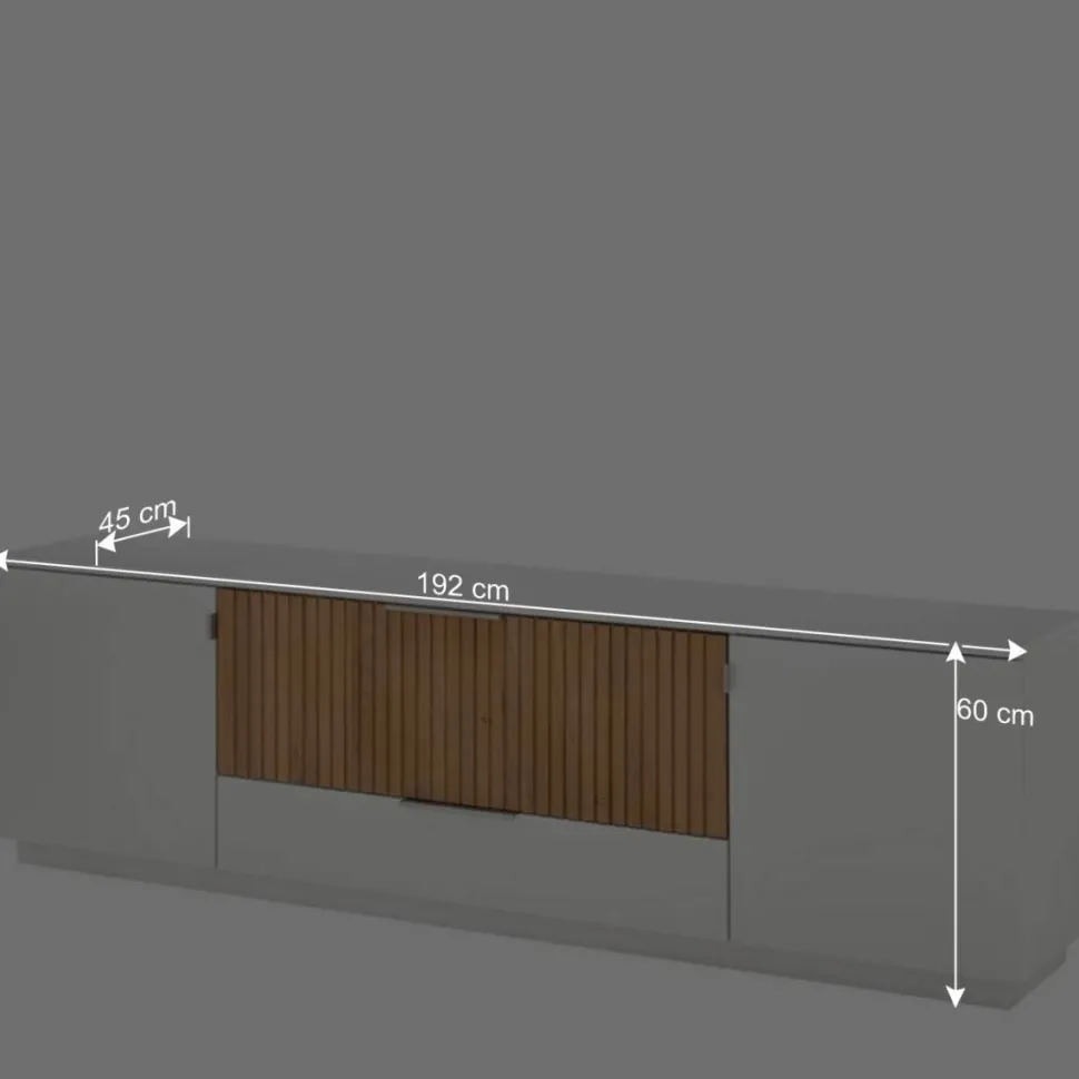 Designer TV Wohnwand in Weiß - Miloris (dreiteilig)