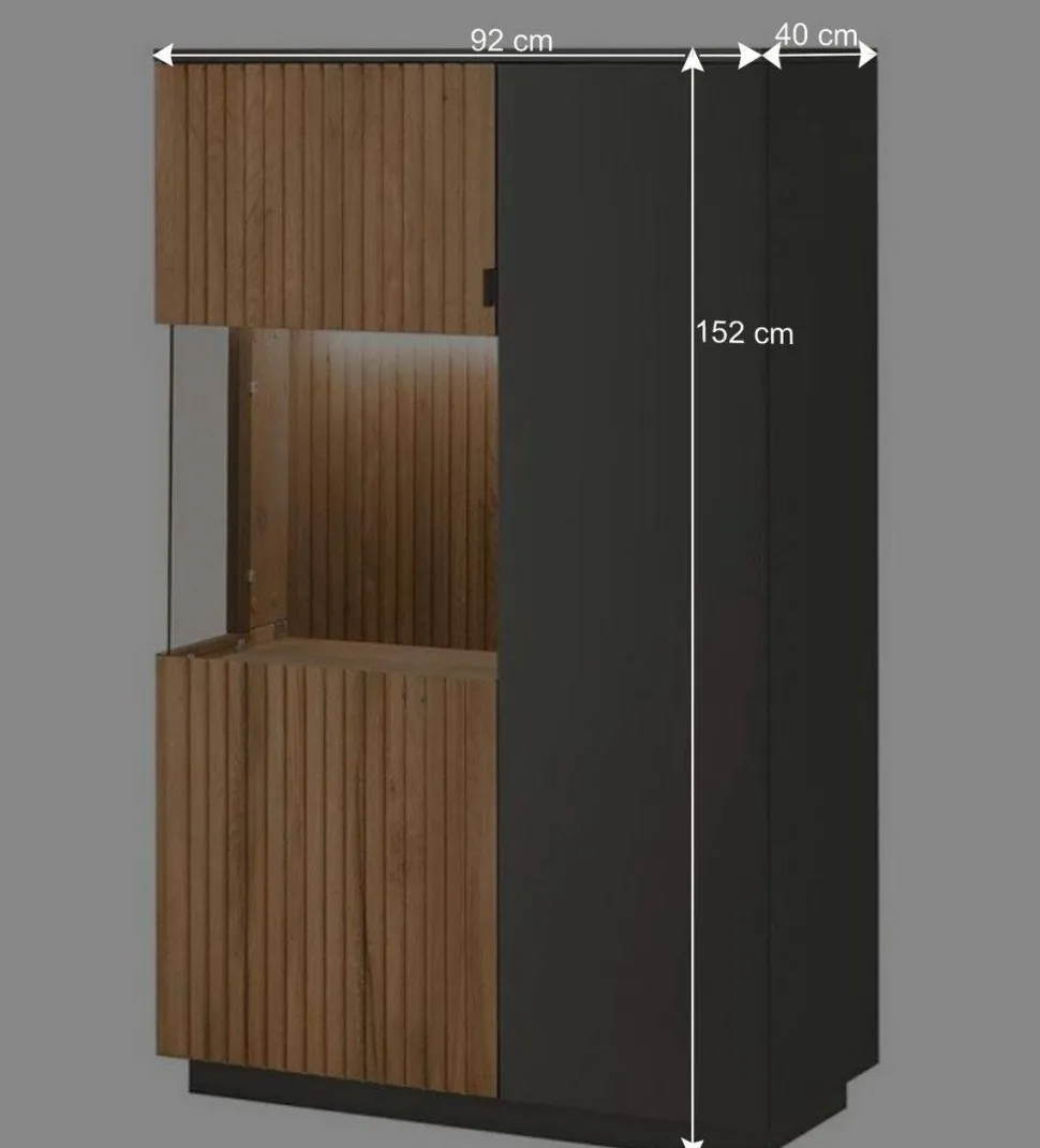 Designer TV Wohnwand Set in Anthrazit - Cruzca (dreiteilig)