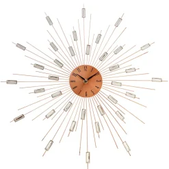 Designer Wanduhr in Kupfer mit Acrylglas Steinen - Rodrico