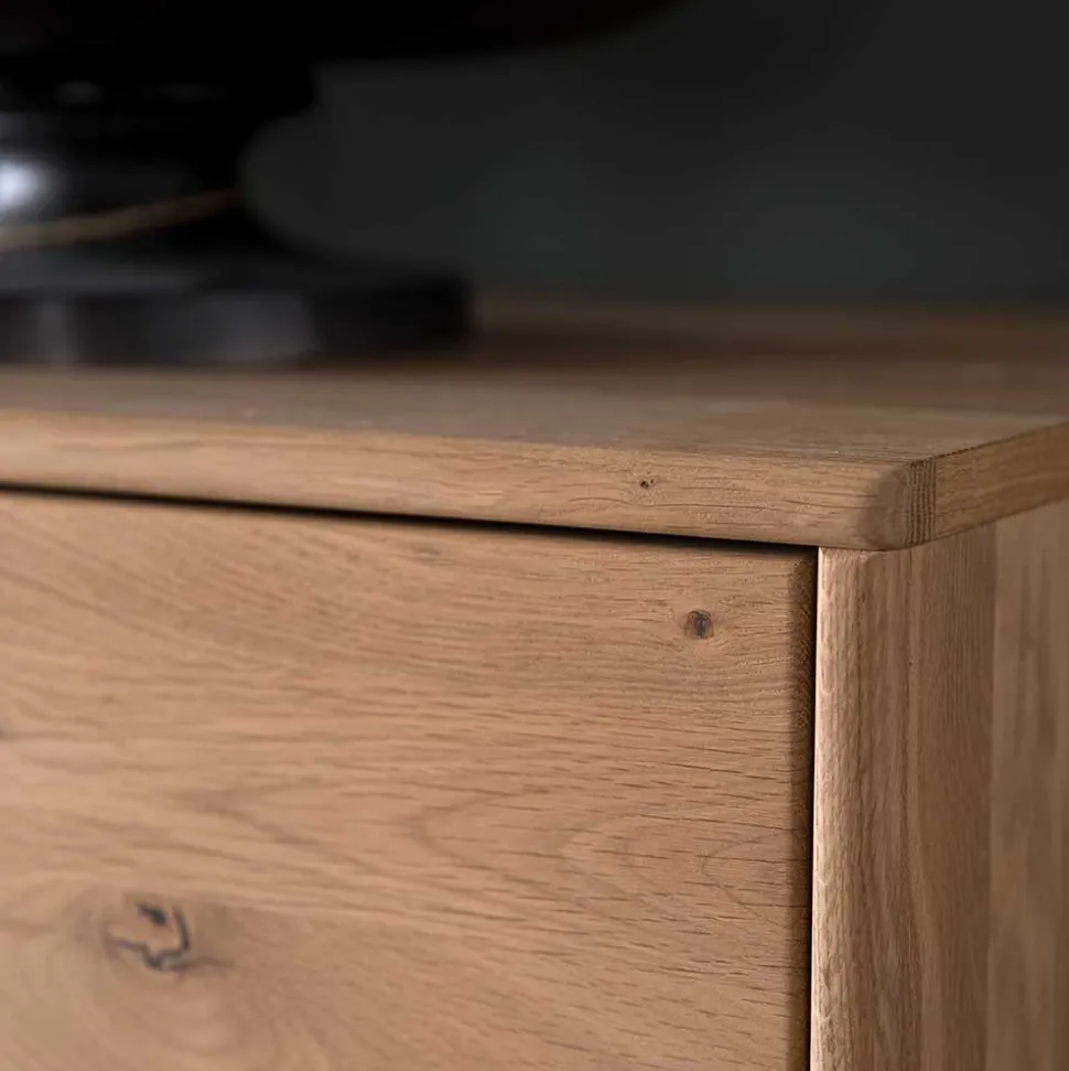 Designer Wohnwand aus Eiche - Assela (vierteilig)