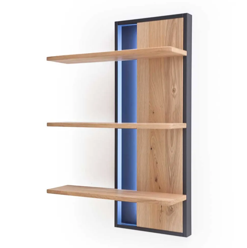 Designer Wohnwand aus Eiche - Assela (vierteilig)