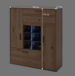 Designer Wohnwand aus Eiche - Assela (vierteilig)