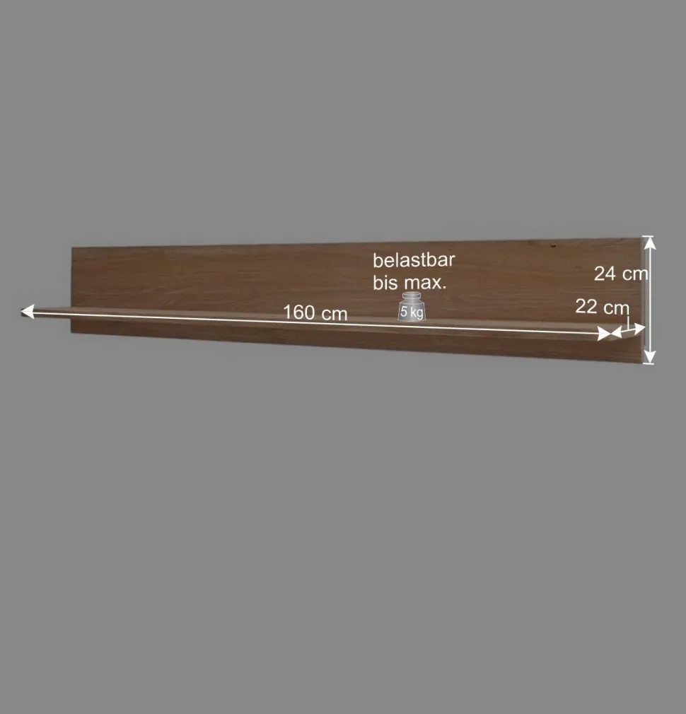 Designer Wohnwand aus Eiche - Assela (vierteilig)