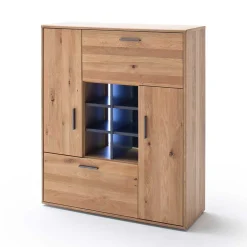 Designer Wohnwand aus Eiche - Assela (vierteilig)