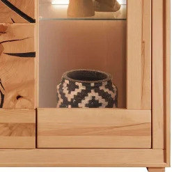 Designer Wohnwand aus massiver Kernbuche - Sarosca (vierteilig)