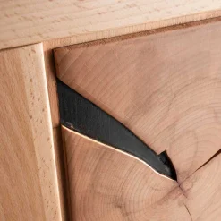 Designer Wohnwand aus massiver Kernbuche - Sarosca (vierteilig)