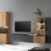Designer Wohnwand Möbel mit LED - Cruzca (dreiteilig)