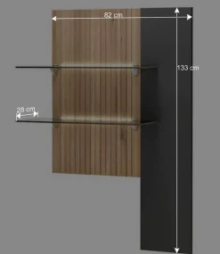 Designer Wohnwand Möbel mit LED - Cruzca (dreiteilig)