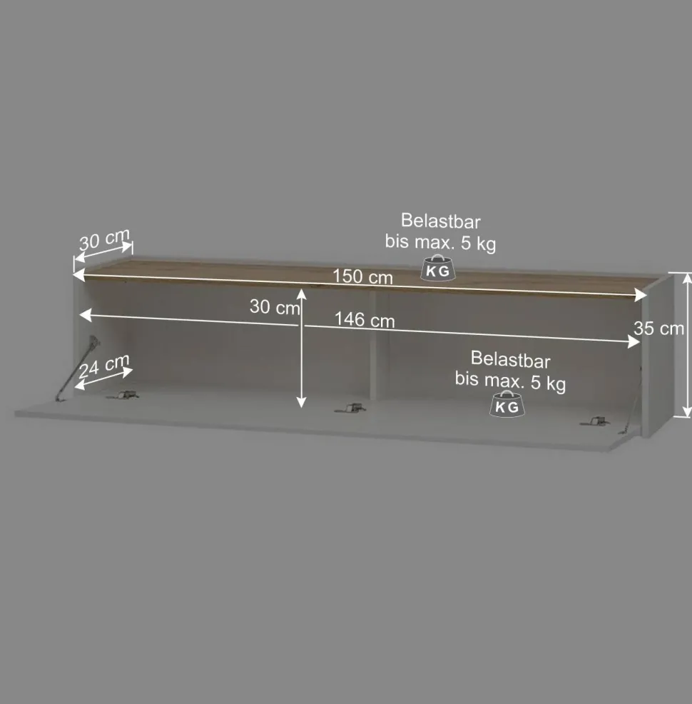 Designer Wohnwand Möbelset - Nonessia (vierteilig)
