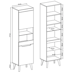Designer Wohnwand Scandi Chic - Olcian (vierteilig)