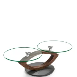 Designertisch fürs Wohnzimmer mit runden Glasplatten - Emre