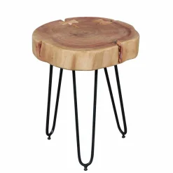 Designertisch Lariona mit Baumscheibe und Metall-Gestell