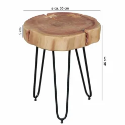 Designertisch Lariona mit Baumscheibe und Metall-Gestell