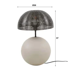 Designer-Tischlampe in Beige und Schwarzgrau - Praseida