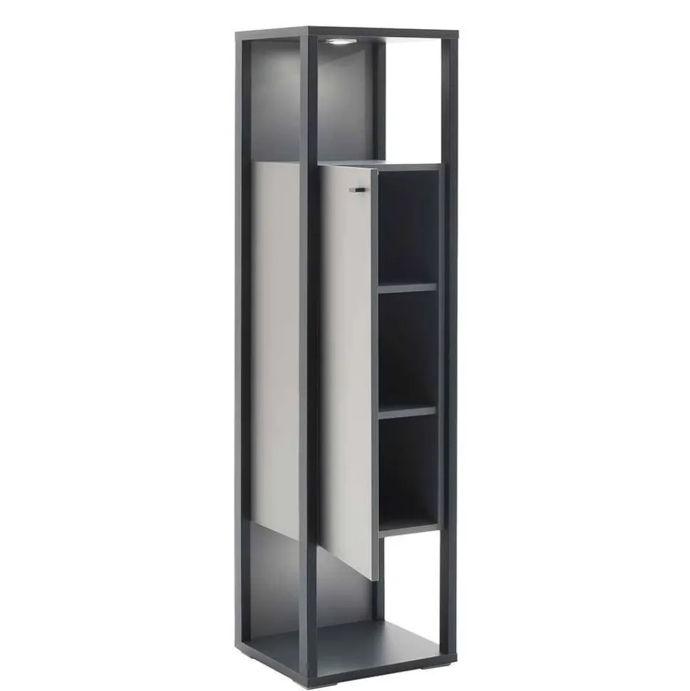 Designer-Wohnwand Möbel in Grau - Ridona (dreiteilig)