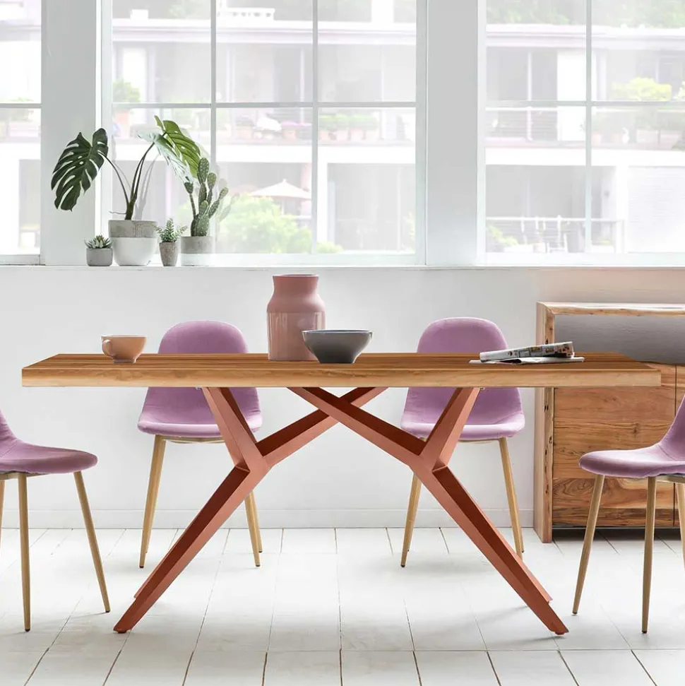 Design-Esstisch aus Altholz Teak - Canarie