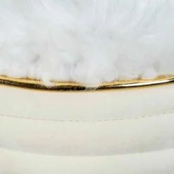 Designhocker in Cremeweiß Samtvelours - Ganuhr