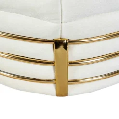 Designhocker in Cremeweiß Samtvelours - Ganuhr