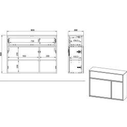 Design-Kommode mit Spiegel Set - Flemingo (zweiteilig)