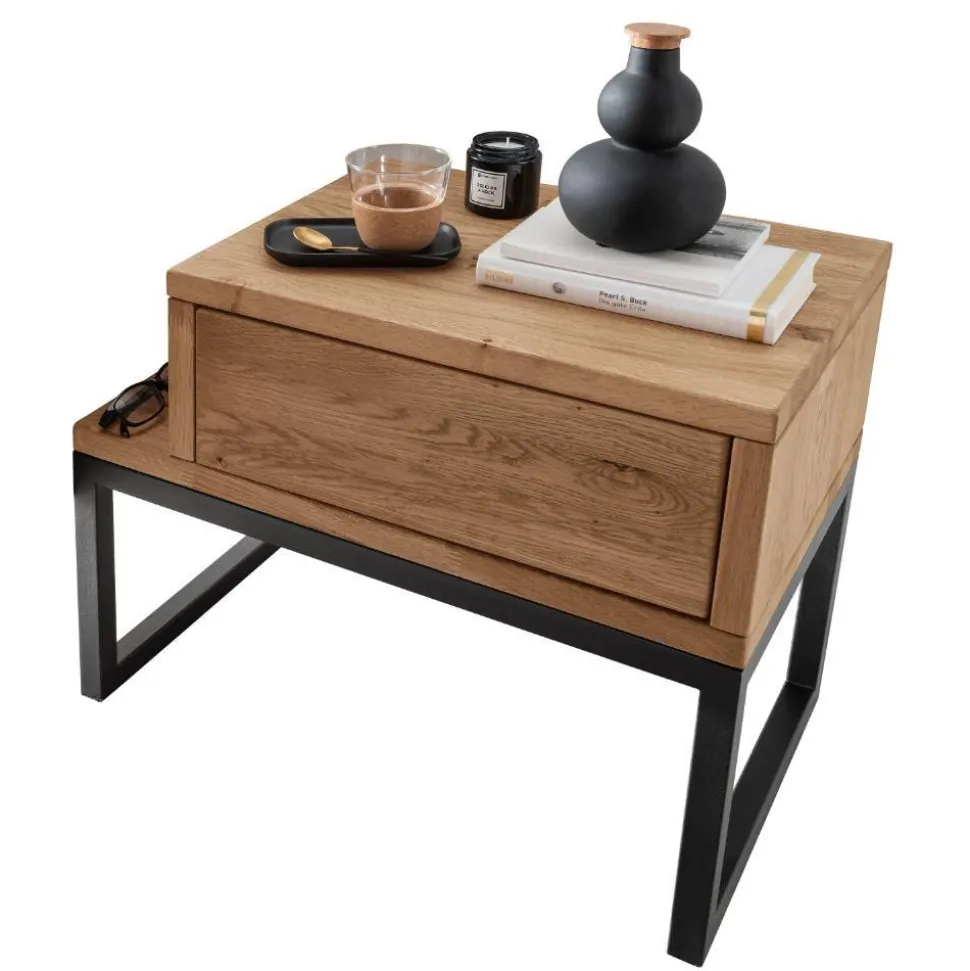 Design-Nachttisch aus Wildeiche Massivholz - Sangre