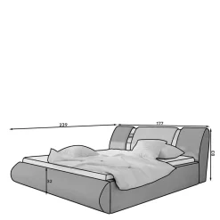 Design-Polsterbett inklusive Lattenrost - Cioara