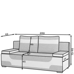 Design-Schlafcouch in Beige Material Mix - Andiamo