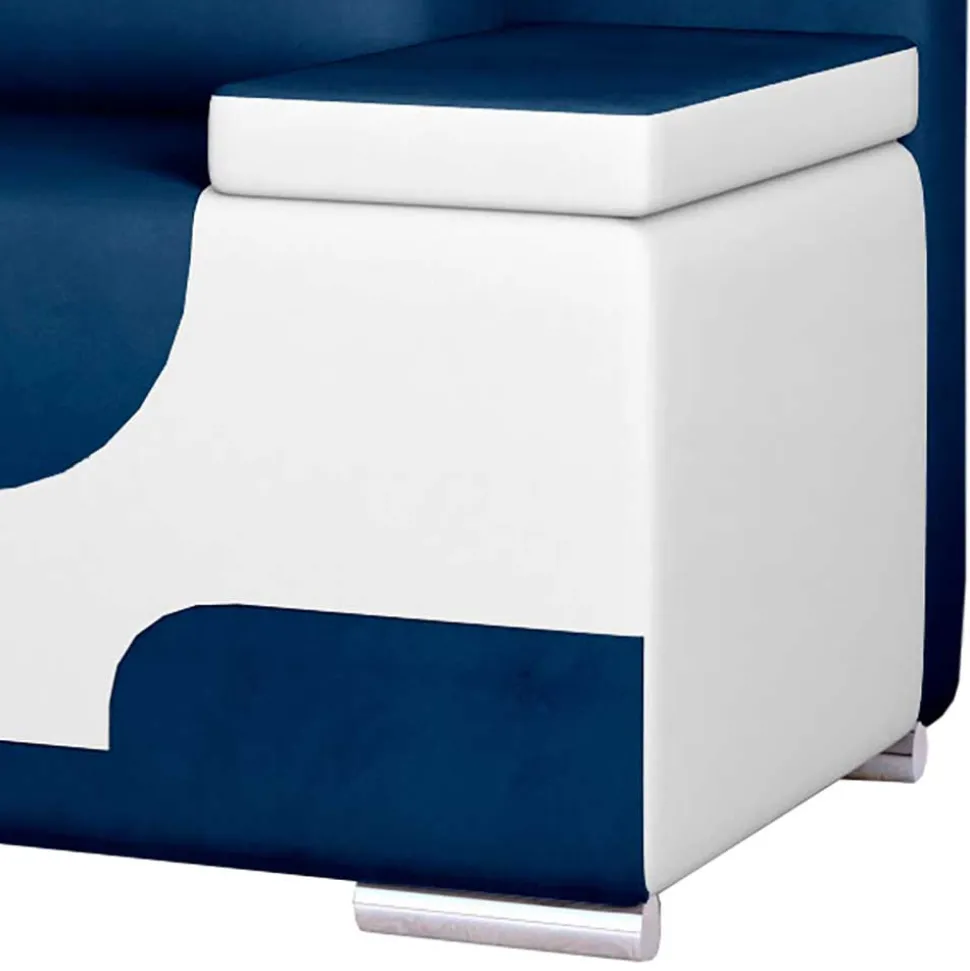 Design-Schlafcouch in Dunkelblau und Weiß - Sella