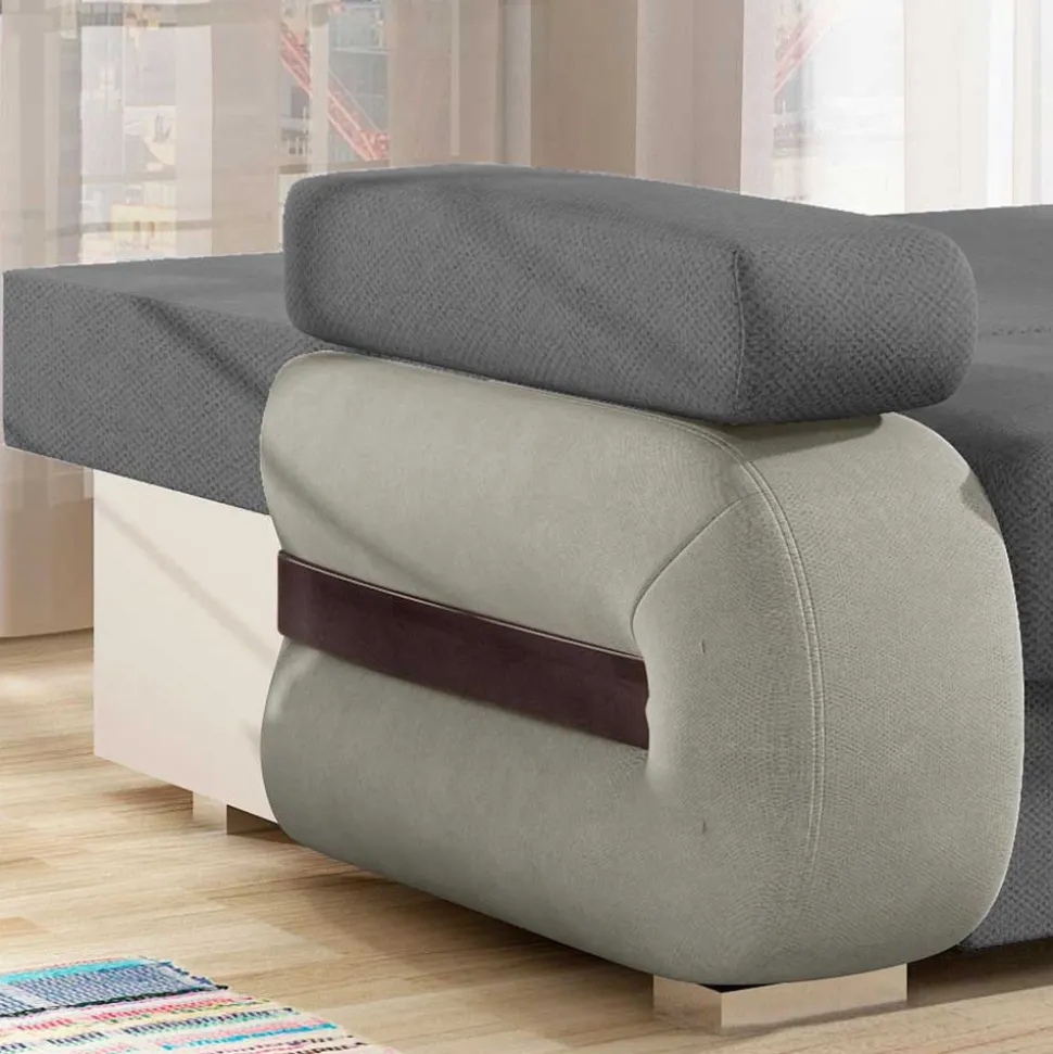 Design-Schlafsofa in Grau und Hellgrau - Blascina