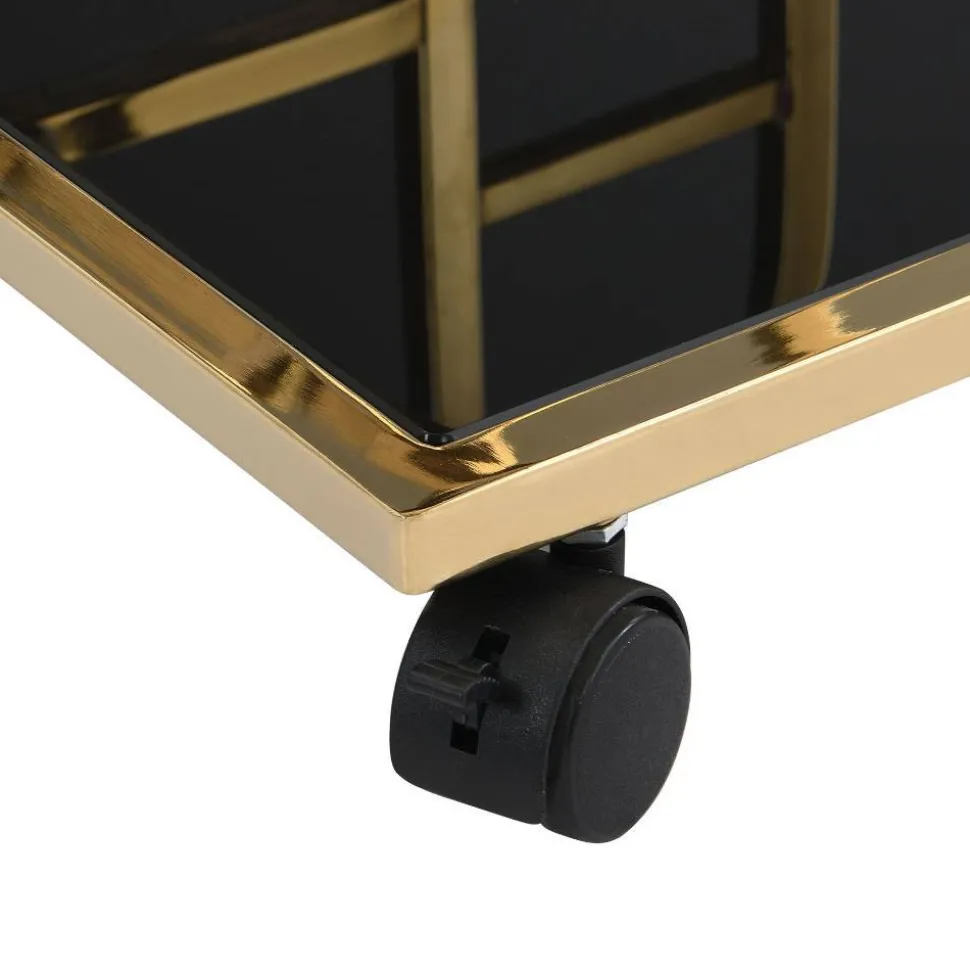 Design-Servierwagen in Schwarz Glas - Ranieros