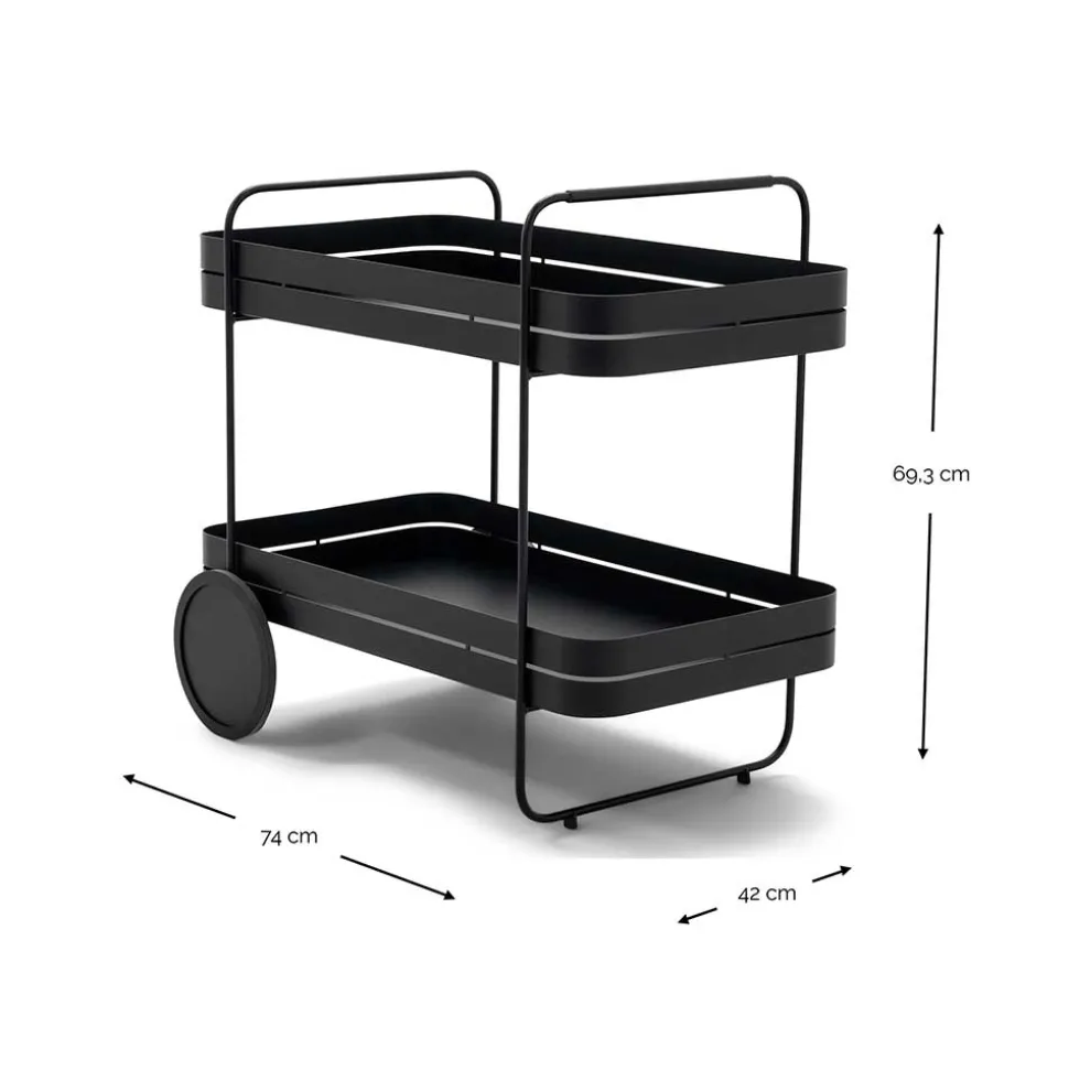 Design-Servierwagen in Taupe - Gicanta