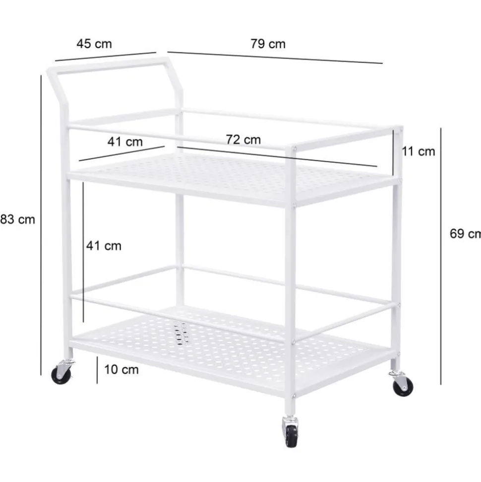 Design-Servierwagen in Weiß - Marian