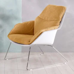 Designsessel in Gelb und Weiß - Navarra (2er Set)