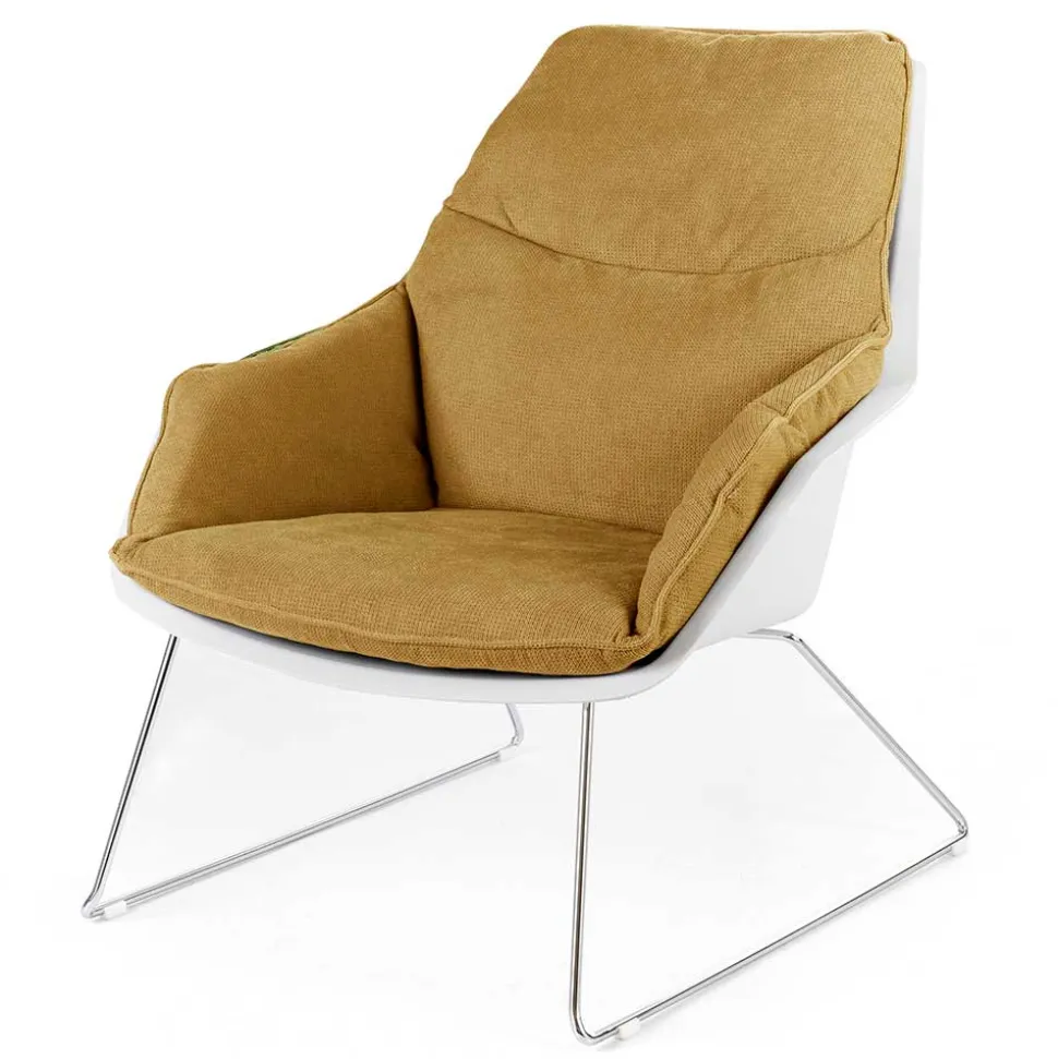 Designsessel in Gelb und Weiß - Navarra (2er Set)