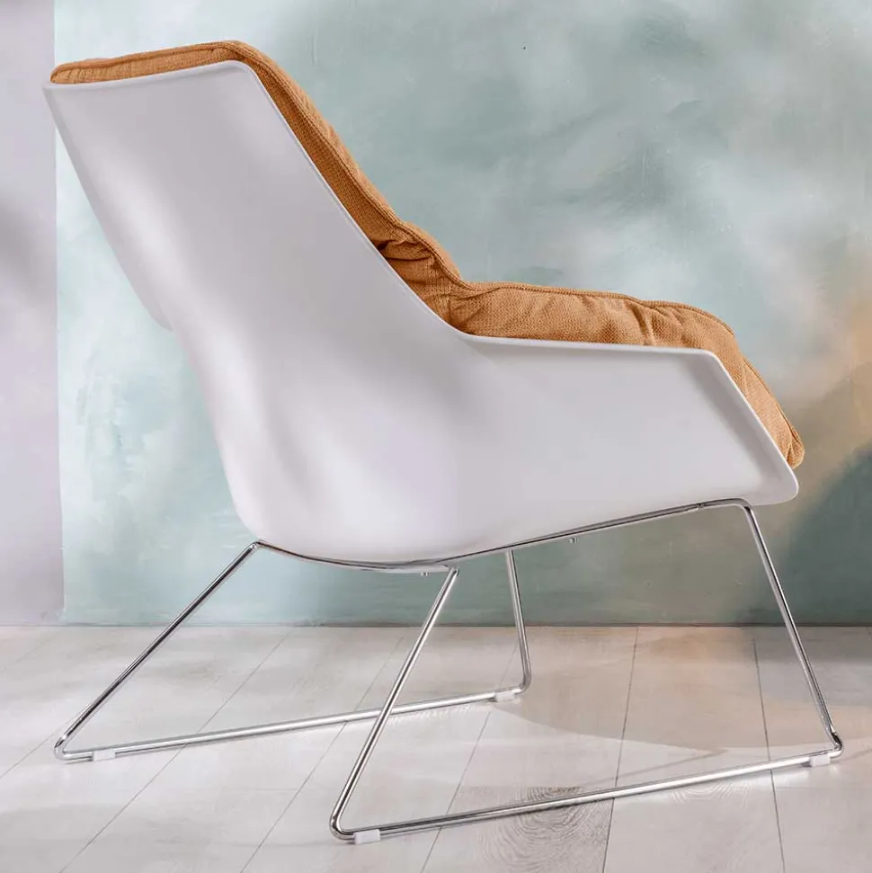 Designsessel in Gelb und Weiß - Navarra (2er Set)