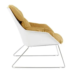 Designsessel in Gelb und Weiß - Navarra (2er Set)