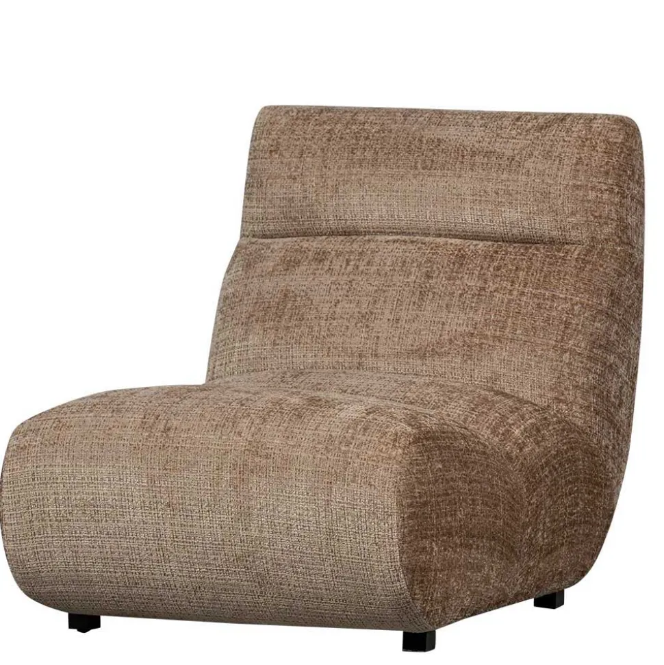 Designsessel in Hellbraun Chenille - Glacita