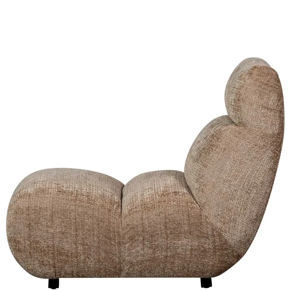 Designsessel in Hellbraun Chenille - Glacita