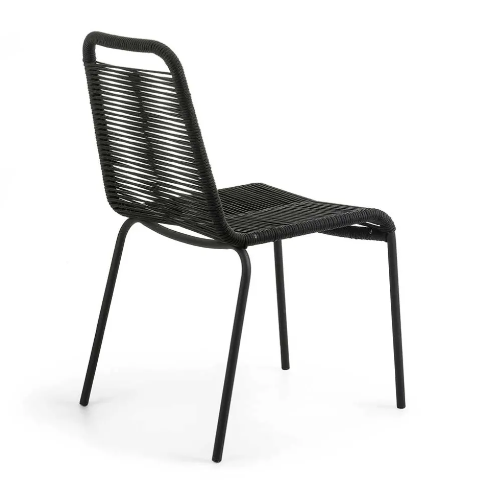 Designstuhl aus Kordel & Stahl - Loeesa (2er Set)