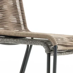 Designstuhl aus Kordel & Stahl - Loeesa (2er Set)