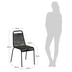 Designstuhl aus Kordel & Stahl - Loeesa (2er Set)