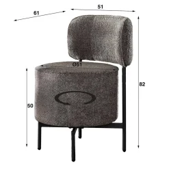 Designstuhl in Grau Boucle - Fincher