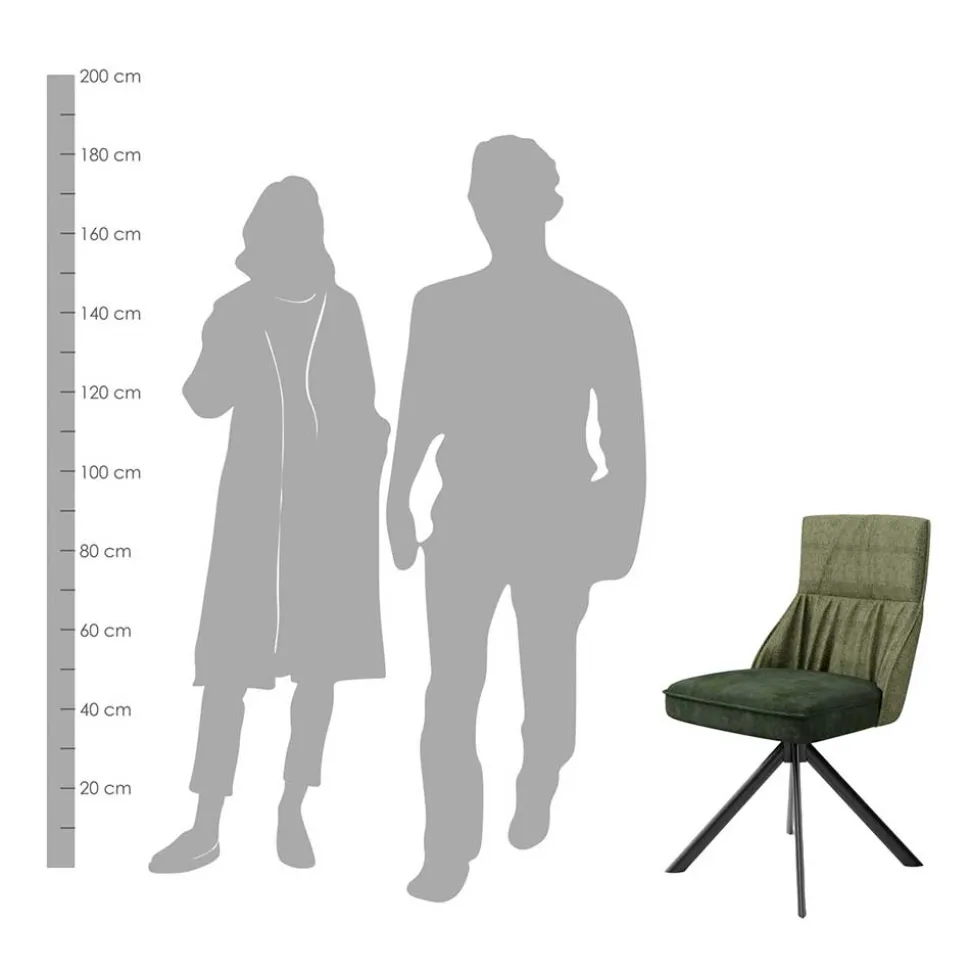 Designstuhl in Grün Material Mix - Hollabrunn (2er Set)